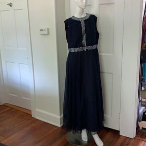 Vintage navy chiffon gown- Saks 5th Avenue
